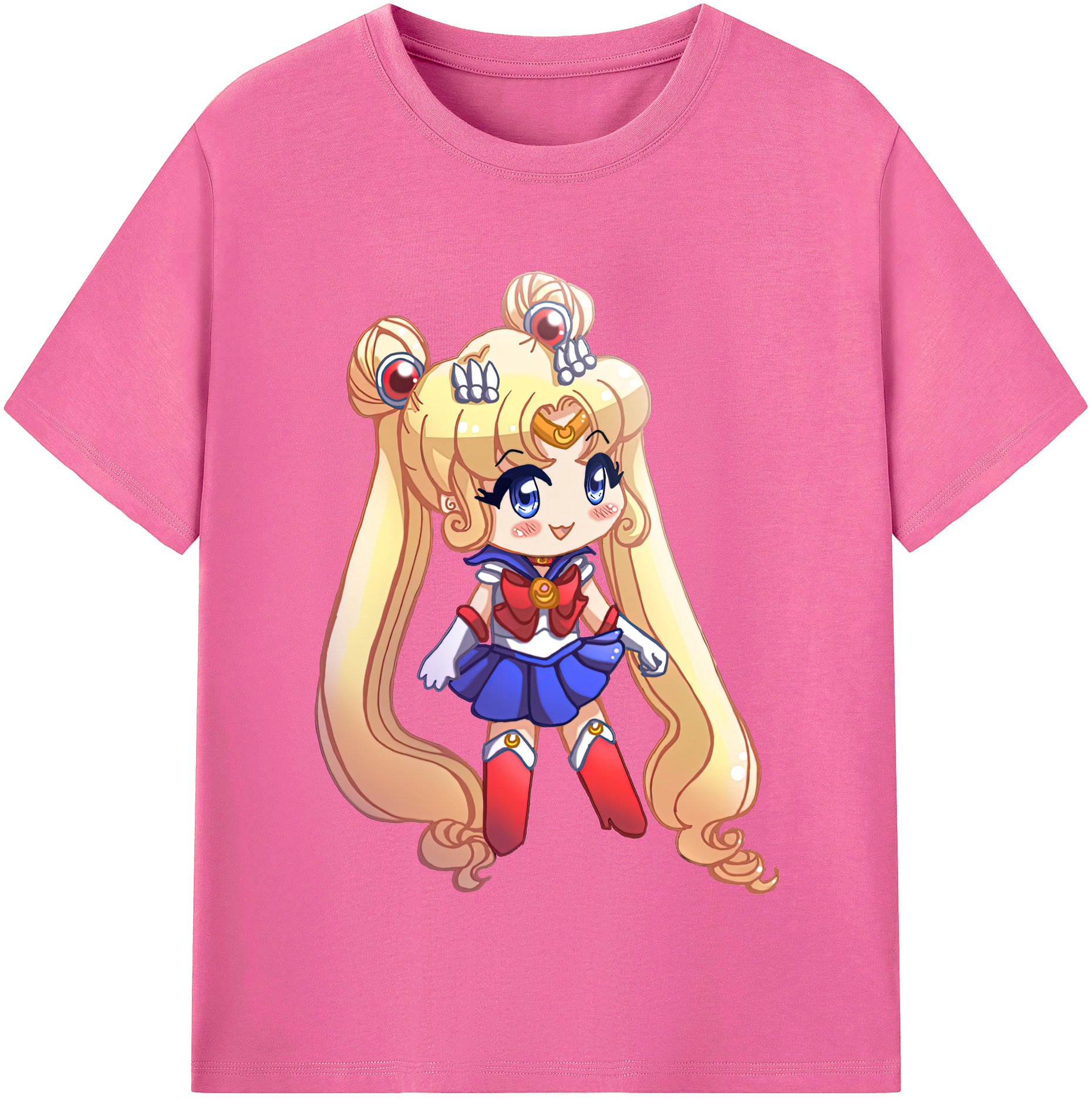 （画像用） 美少女戦士セーラームーン 月野 うさぎ つきの うさぎ Sailor Moon Tsukino Usagi レディースカジュアルプリントTシャツ（綿100％）